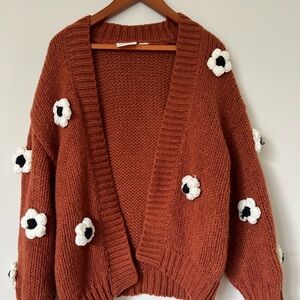 3D Floral Knit Sweater